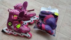 Dívčí brusle Decathlon EU 32-34 + chrániče 2XS