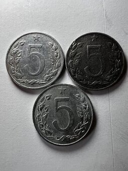 Vzácnější 5 Haléře obě varianty