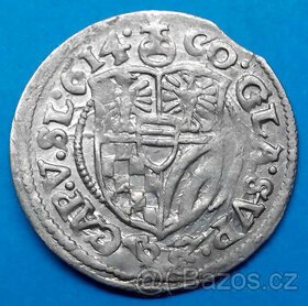 3 Krejcary Karel II. r. 1614 Slezsko