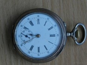 Starožitné historické stříbrné kapesní hodinky dámské - 1