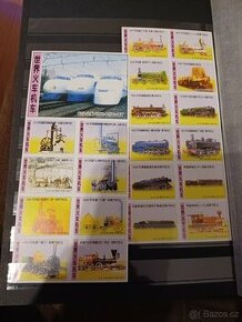 predám známky,aršíky - vlaky - Japonsko - 1