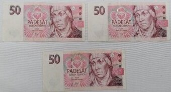 50korun českých 1997 D, C, E, oběh