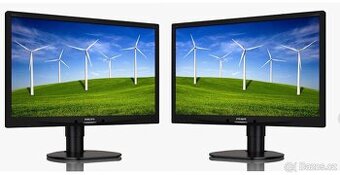 2 stejné ERGONOMICKÉ monitory 24" značky Philips