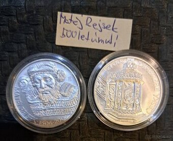 Stříbrná pamětní mince 200 Kč Matěj Rejsek 1506-2006 PROOF