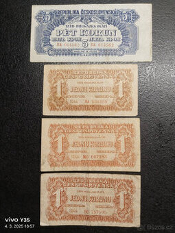 Korunové poukázky 1944 Československo