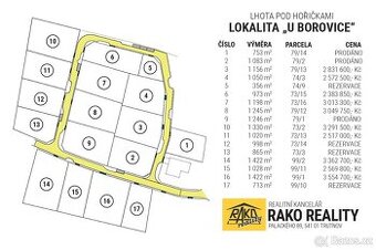 Prodej 17 stavebních pozemků ve Lhotě pod Hořičkami