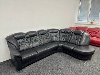 Rohová sedací souprava - kůže zánovní