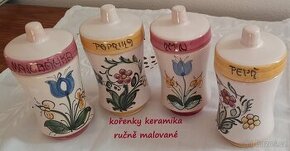 Keramické kořenky ručně malované, 4 ks