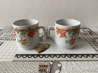 Retro sběratelské hrnky Dubí Czechoslovakia - 2 ks, 350 ml