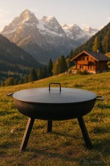 Venkovní zahradní ohniště 80 cm + víko