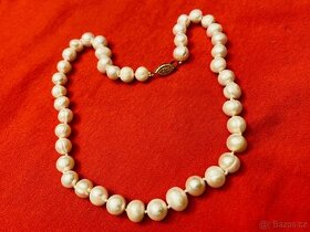 Náhrdelník z pravých bílých perel 10-11 mm