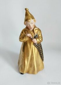 Porcelánová figurka - kluk s deštníkem - Kodaň - rarita