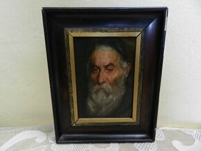 Portrét starého Muže Žid olej na kartonu Franz Obermuller