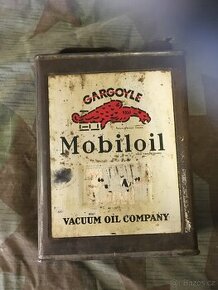 Stará originál plechovka od oleje Mobiloil - 1