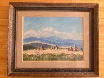 Obraz Miroslav Procházka,Šumava po žních 1948,olej 54x66