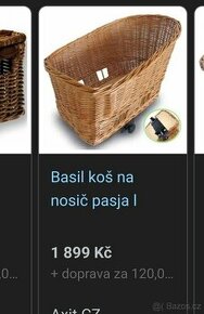 Proutěný retro koš BASIL na kolo