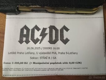 Vstupenka (lístek)na koncert AC/DC