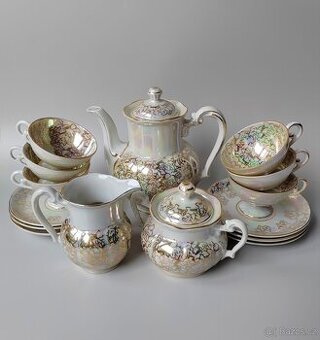 Nádherná porcelánová kávová souprava Oscar Schlegelmilch