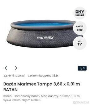 Bazén Marimex Tampa 3,66 x 0,91m Ratan
