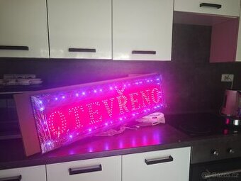 Světelná LED reklama, poutač - OTEVŘENO