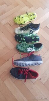 2x dětské kopačky a 1x turfy v. 35