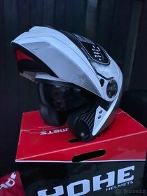 Moto helma Yohe 950 - 16 bílo šedá - XS