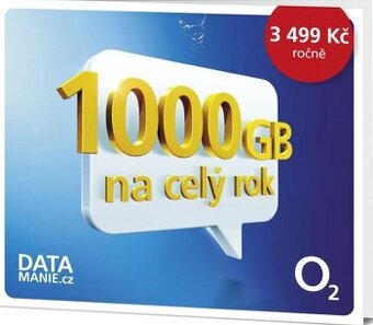 SIM karta O2 Datamanie 1000 GB - aktivní do 15.1.2026