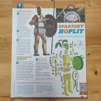 Vystřihovánky spartský hoplit a muzeum v Kolíně z ABC