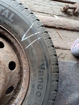 1ks 205/70/R15C rezerva, orezlá, vzorek 5 mm