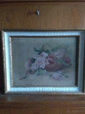 Olejomalba ve zdobném dřevěném rámu Pilch