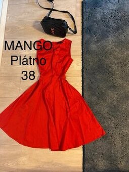 Mango  dlouhe saty cervene nove pas 38 zip 38
