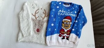 2 vánoční svetry, vel. 122