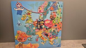 Dřevěné magnetické puzzle - země