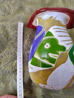 VINTAGE SKLENĚNÁ VÁZA