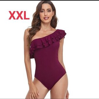 Nové dámské plavky 2XL, XXL, vínové.