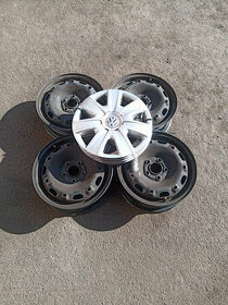 Plechové disky Volkswagen Polo + Poklice 5x100r14