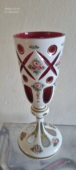 VELKÝ STAROŽITNÝ SKLENĚNÝ POHÁR VELIKOST 26 cm.