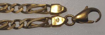 Zlatý masivní pánský náramek 18K ( 750 punc) 13,76 g, 20,5cm