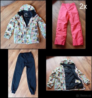 Dívčí bunda RipCurl+2x oteplovačky+sotshelky, vel. 10-12 let