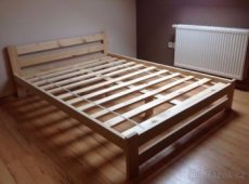 drevena postel 160x200 borovice ze dreva manzelska - 1