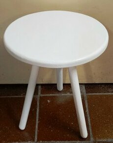 Květinový stolek na trojnožce bílý - 1