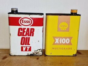 Plechovka na olej, Schell, Esso, cena za oba kusy