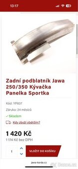 zadní podblatník Jawa