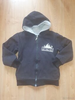 Černá mikina fortnite teplá cca 128/134