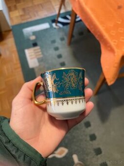 porcelánový pozlacený set