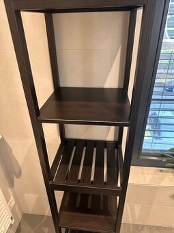 Koupelnový regál tmavé dřevo Ikea Hemnes