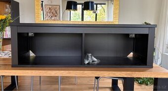 Nástěnná police IKEA HEMNES – černohnědá, 110×34 cm