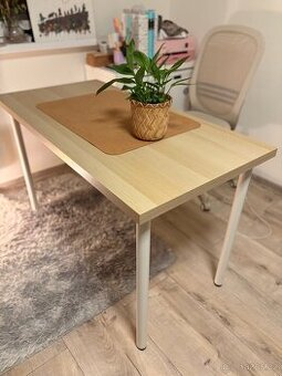 Psací stůl, vz. bíle moř. dub/bílá, 120x60 cm