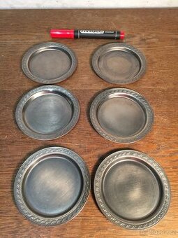 cínové tácky talířky podnosy značeny punc TOP stav