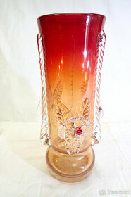 Váza Muráno - staré sklo - Unikát